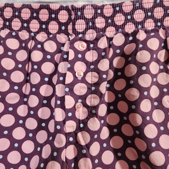 Gap Body Burgundy Mauve Polka Dot Sleep Shorts Small Lightweight Soft Stretch - Picture 2 of 5